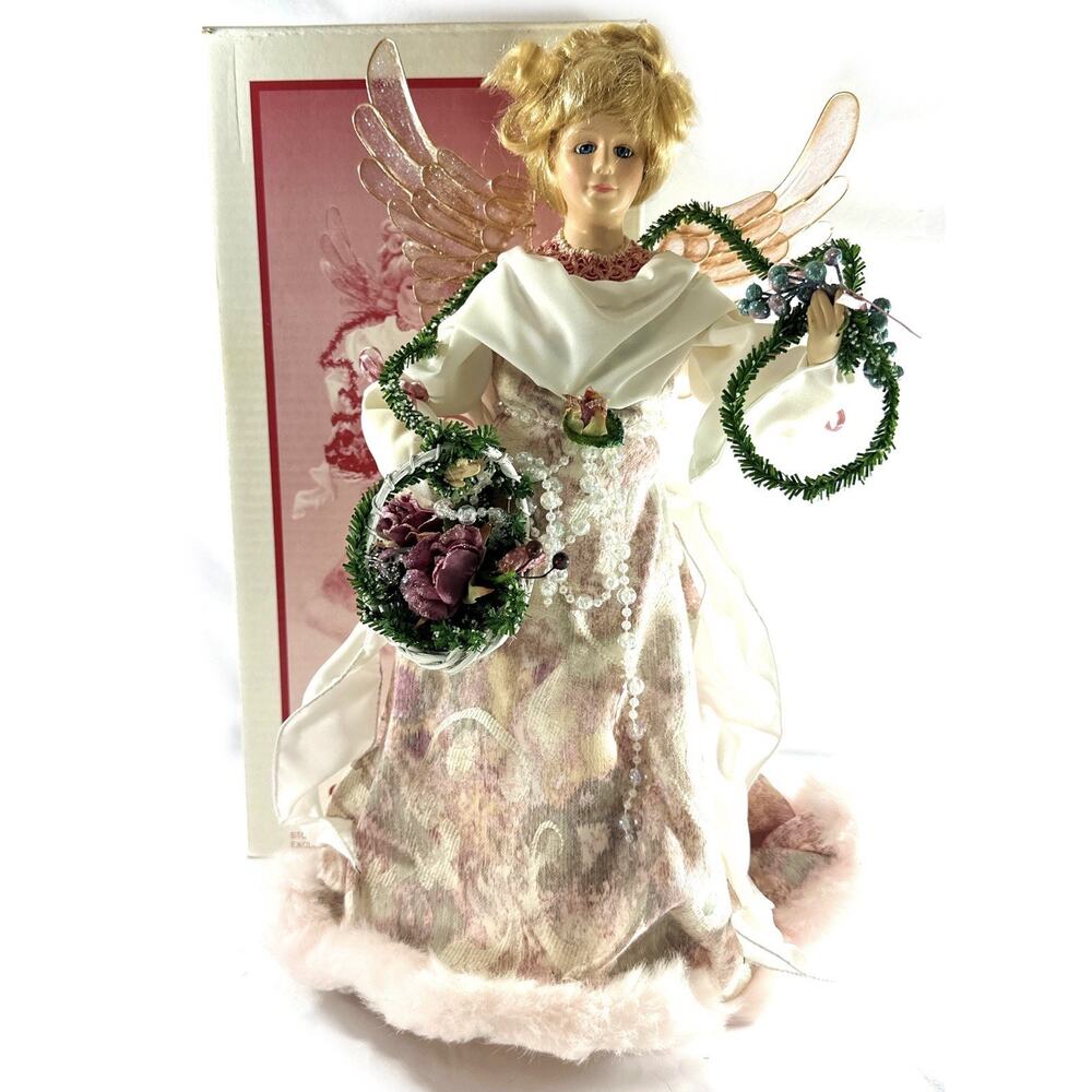 Vintage 1997 House of Lloyd Crystal Nicole 17” Angel Christmas Tree Topper Box - Picture 4 of 10